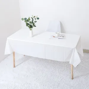 Nappe blanche jetable pour la decoration de fete, couverture de table etanche unie.
