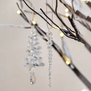 Transparente Kristallperlen Weihnachtsbaum und Eiszapfen Hängeornamente für Festdekor.