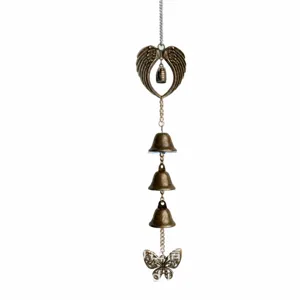 Antike bronzene Engelshuegel Schmetterling Windspiel Glocke Anhaenger handgemachte Deko Geschenke.