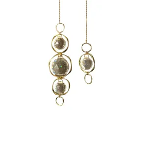 Attrape-soleil cristal suspension pendentif géométrique métal doré déco de fenêtre