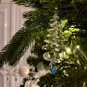 Transparenter Kristall Weihnachtsbaum Anhänger Eiszapfen Perle Deko für Festtage