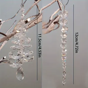 Glas Kristall Weihnachtsbaum und Eiszapfen Hängende Dekorationen, klare Perlen Deko.