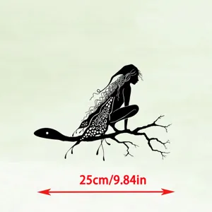 Metal fairy silhouette tree stake garden decoration, exquisite outdoor yard art piece.