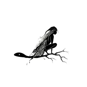 Metal fairy tree stake silhouette for outdoor garden fence yard decoration and art ornament.