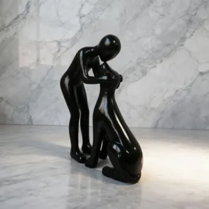Modern Nordic resin abstract human and dog sculpture ornament for home living room decor