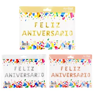 Bouquet de Ballons en Aluminium pour Anniversaire Espagnol Ballons Lettres Lustre Métallique Bannière de Ballons Alphabet pour Décoration de Fête