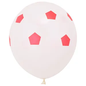 ballon en latex blanc de 12 pouces avec motif geometrique rouge pour decoration
