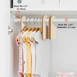 Wooden baby clothes size dividers set, closet organizer for newborn and infant nursery decor.