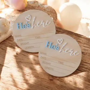 Panneau en bois annonce naissance nouveau-né bébé chambre d'enfant jalon accessoire photo