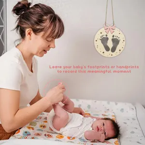 Plaque suspendue étape bébé en bois, panneau annonce empreinte nouveau-né pour accessoires.