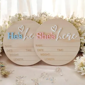 Panneau annonce naissance en bois nouveau-né jalon chambre bébé accessoire photographie