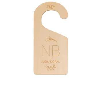 Wooden baby clothes size divider hanger organizer cute nursery room decor for newborn wardrobe