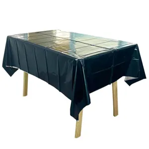 Nappe métallique jetable noire couverture de table en feuille pour la décoration