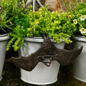 Sculpture de Chauve-souris en Résine Décoration de Jardin Extérieur Figurine d'Animal Ornement de Pot de Fleurs Suspendu Rétro