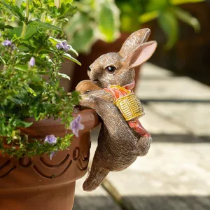 Adorable figura de conejo de resina para colgar en la maceta decoracion de jardin