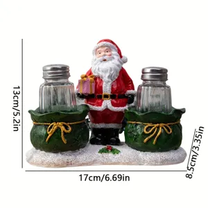 Christmas Santa Claus salt and pepper shaker set resin kitchen seasoning jar table decor.