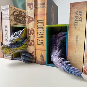 Kreative Drachen Buchstützen Harz Statue Vintage Bücher Regal Dekor Tisch Ornament
