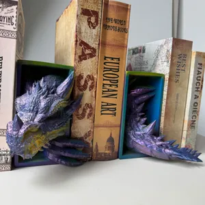 Harz Drache Buchstuetzen 3D Kreative Buchhalter Regal Dekoration Gotisch Buero Display