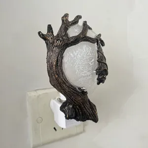 Halloween bat night light plugin cracked glass tree branch LED lamp for bedroom holiday decor