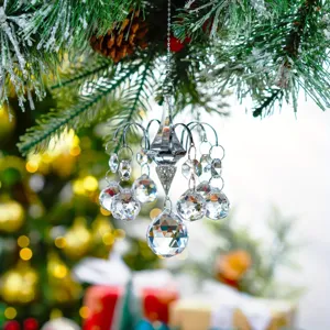 Crystal Bead Chandelier Suncatcher Hanging Ornament Prism Rainbow Pendant For Christmas Party Home Decor Gift