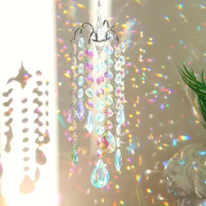 Crystal suncatcher hanging ornament rainbow maker prism chandelier beads home decor window