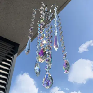 Crystal suncatcher prism pendant hanging decoration for window and garden rainbow maker.