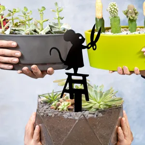 Piquet de jardin en métal silhouette art décoratif pelouse enseigne souris créative ciseaux
