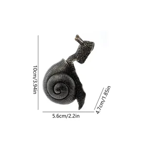 Resin snail figurine wall hanging bonsai garden decorative sculpture with size markings.