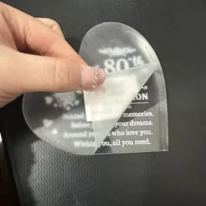 Acrylic inspirational quote heart plaque, clear desktop decoration gift for office women and bosses.
