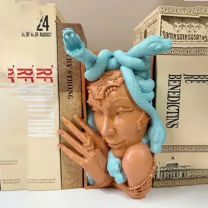 Medusa Buchstütze aus Harz antiker Stil Regal Dekor einzigartiger kreativer Buchhalter