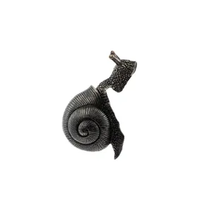 Resin snail hanging ornament for garden, potted plant decor, cute outdoor hanging sculpture.