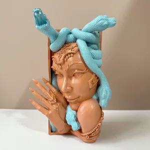 Harz Medusa Buchstütze dekorative Regal Statue kreative Schreibtisch Deko für Büro und Zuhause
