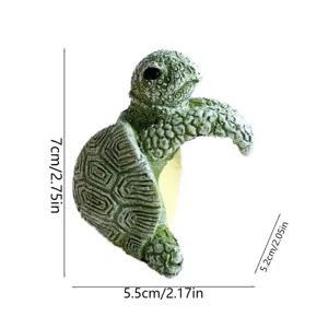Detailed view of resin turtle flower pot hanging ornament showing size and texture clearly.