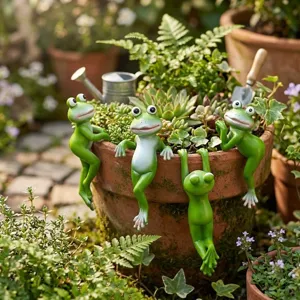 Creative Resin Frog Figurine Desktop Ornament Home Garden Decor Miniature Craft Gift