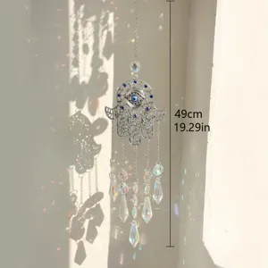 Böser Blick Hamsa Hand Kristall Sonnenfänger Hängeanhänger für Haus Garten Fenster Dekor.