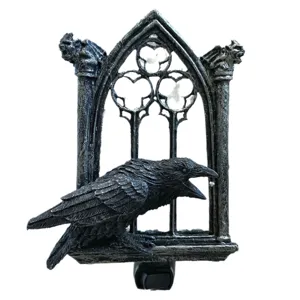 Halloween gothic raven night light resin gargoyle window decorative lamp home lighting fixture
