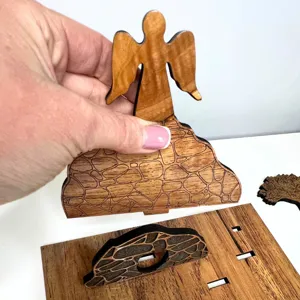 Hölzerne Oster Auferstehung Szene Detailbild, heiliges Land Grab Puzzle Tischdekoration.