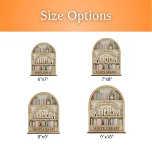 Mini libreria in legno contatore di lettura libri con opzioni di taglia per arredamento.