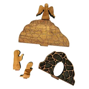 Holz Auferstehung Szene Puzzle Ostergeschenk Heiliges Land christliche Dekoration Figur
