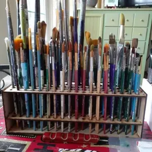 Hölzerner Pinselhalter Mehrloch Desktop Schreibwaren Kunstbedarf Aufbewahrung Organizer