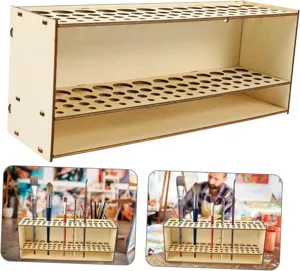 Holz Pinselhalter Multi-Loch Malerei Pinsel Organizer Ständer für Schreibtisch Aufbewahrung.
