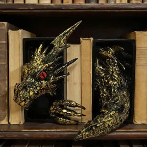 Kreative Fantasy Drachen Buchstuetzen Harz Handwerk Buecherregal Dekoration Heim Buerodekor.