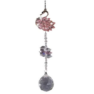 Cristal cygne capteur de soleil suspension voiture boule rose maison jardin decoration