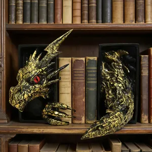 Kreative Fantasy Drachen Buchstützen, Harz Handwerk Dekoration für Regal und Büro im Zimmer.