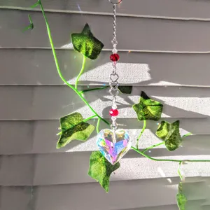 Heart Crystal Suncatcher Prism Hanging Ornament for Window Car Garden Decor Gift