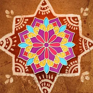 Detailed view of wooden mandala coaster, intricate multi-layer floral carving for Diwali decor.