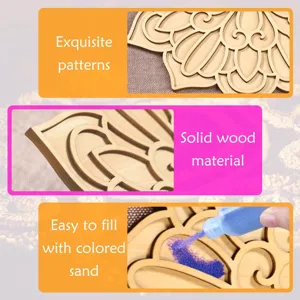 Wooden carved mandala flower coaster detail showing exquisite pattern and solid wood.
