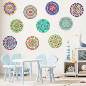 Kids DIY Mandala Wooden Painting Coaster Set Children Craft Art Wall Decoration Board