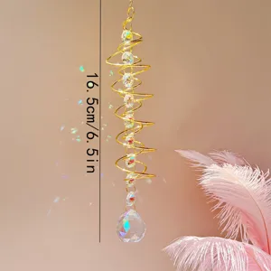 Kristalen zonnevanger 3D spiraal staart windspinner regenboog maker hangend detail