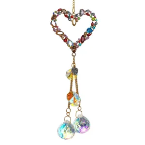 Crystal suncatcher hanging prism rainbow maker for home garden window decoration.